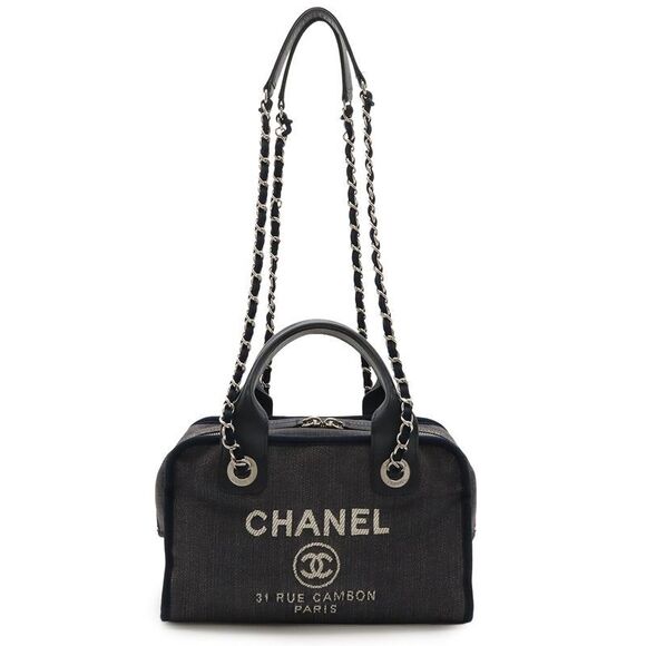 Chanel Handbags - Chanel Deauville Line Beau Ring Bag Handbag 2WAY Chain Shoulder Bag Denim Navy